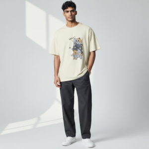 Cartoon Character Round Neck Tee