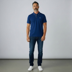 Navy Logo Polo Tee